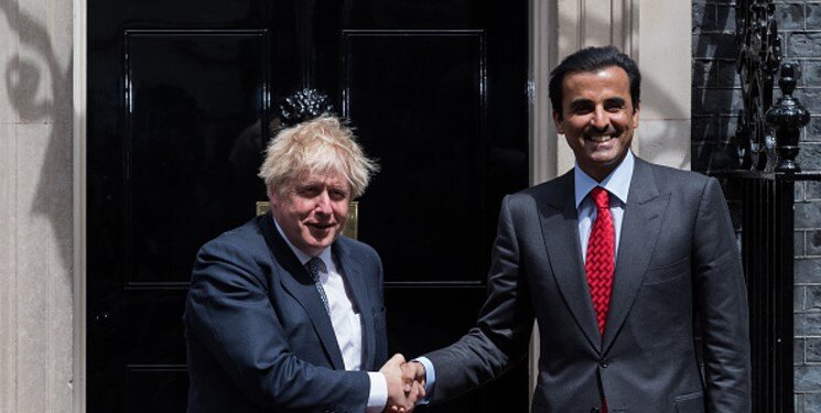 امیر قطر و نخست‌وزیر انگلیس
