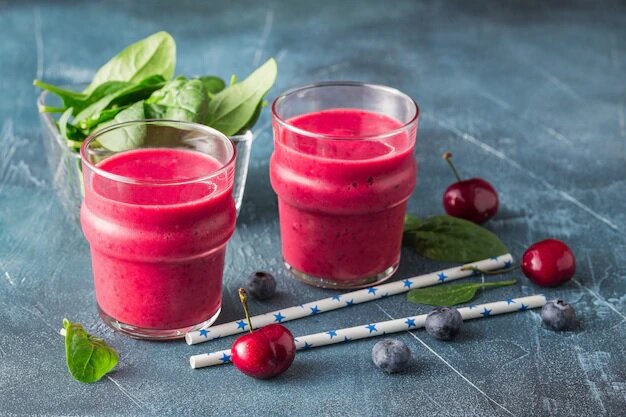 cherry and spinach smoothie - اسموتی گیلاس و اسفناج