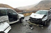 ۱۱ مصدوم در پی تصادف زنجیره‌ای در چالوس | ۴ خودرو با یکدیگر برخورد کردند