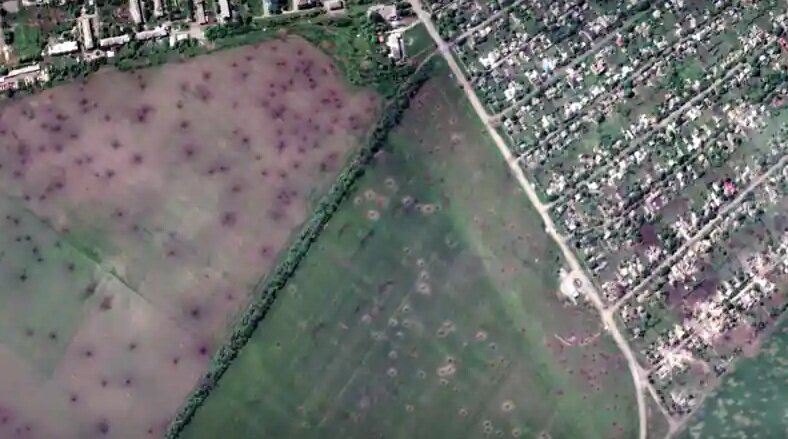 تصاویر ماهوارهای از میدانهای نبرد در شرق اوکراین