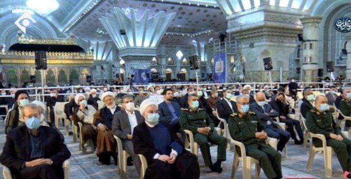تصاویر احمدی نژاد، روحانی و لاریجانی در مراسم سالروز ارتحال امام(ره)