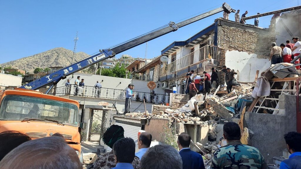 ریزش ساختمان در کرمانشاه