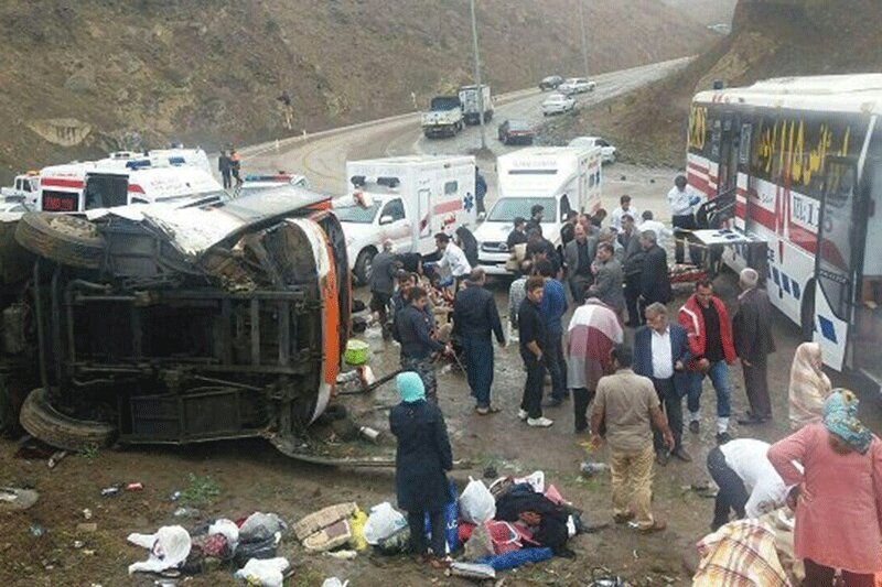 واژگونی اتوبوس