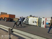تصادف آمبولانس با کامیون در شیراز | تکنسین اورژانس جان باخت