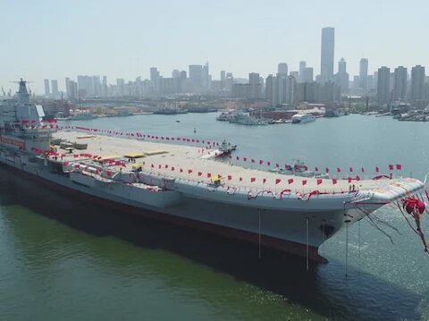 تصاویری از جدیدترین ناو هواپیمابر چین | فوجیان در مراسمی خاص به آب انداخته شد