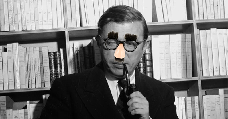 ژان پل سارتر و شوخی