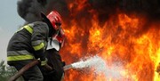 تصاویری هولناک از آتش‌سوزی یک کامیون حامل سوخت در قم