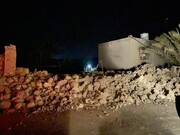 تصاویر شکاف خیابان بر اثر زمین‌لرزه ۶.۱ ریشتری هرمزگان