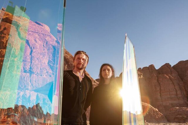 تصاویر | چیدمانهای عظیم هنری در مجاورت اهرام ثلاثه مصر