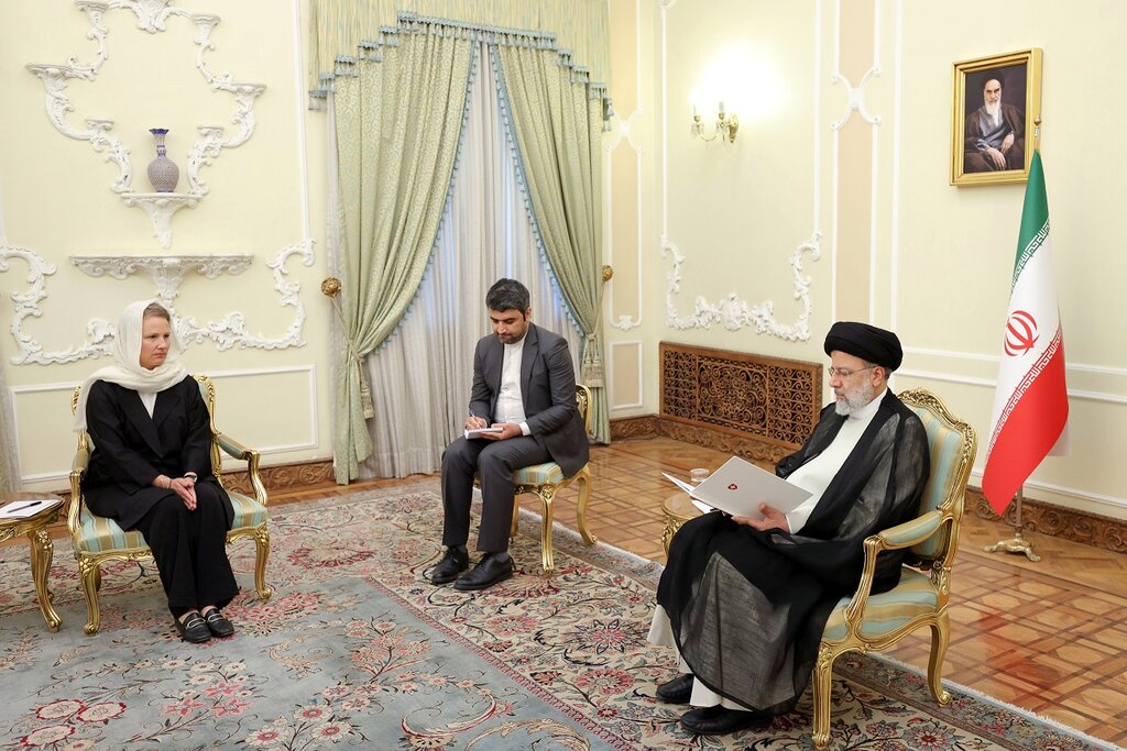 تصاویر حجاب نادین اولیویری لوزانو سفیر جدید سوئیس در دیدار با رئیسی