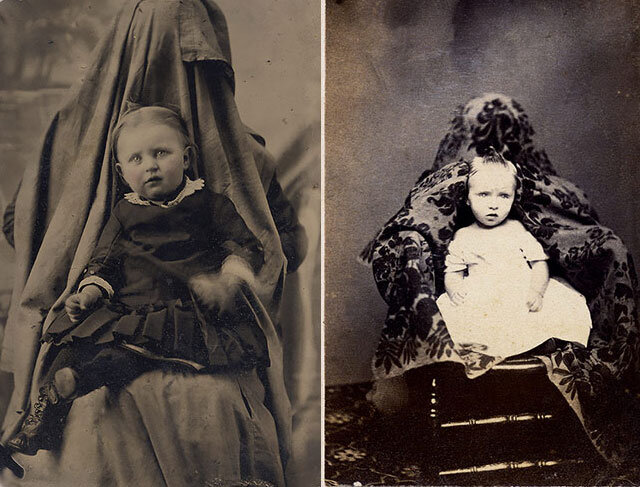 مادران مخفی در عکس‌های دوره ویکتوریایی کودکان