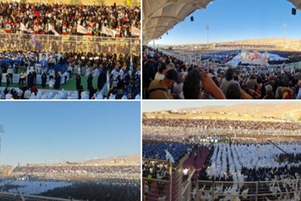 ببینید | اجتماع چند هزار نفری در بعلبک برای همخوانی «سلام فرمانده» 