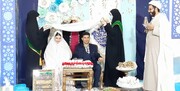 تصاویر جشن عروسی ۷ زوج جوان در یک امامزاده