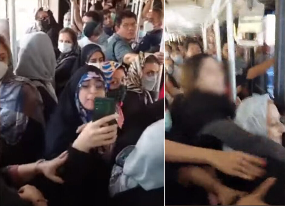 درگیری حجاب در اتوبوس