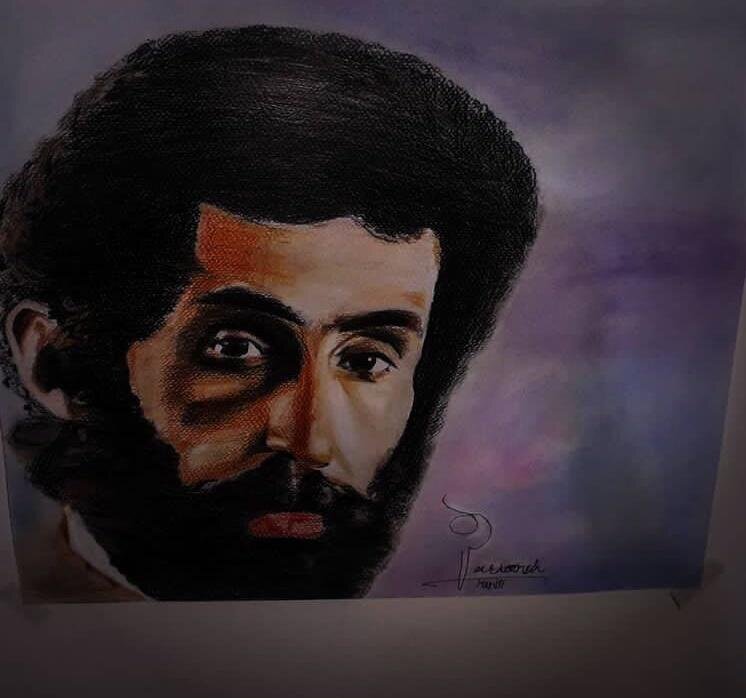 نقاشی چهره سهراب سپهری