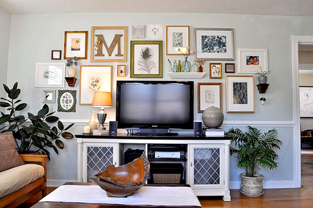 تصاویر | ۲ قانون و ۶ طرح برای دکوراسیون اطراف تلویزیون | با این روشها فضای نشیمن خود را دلپذیر کنید
