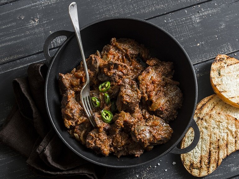 طرز تهیه جگر مرغ با سیب زمینی