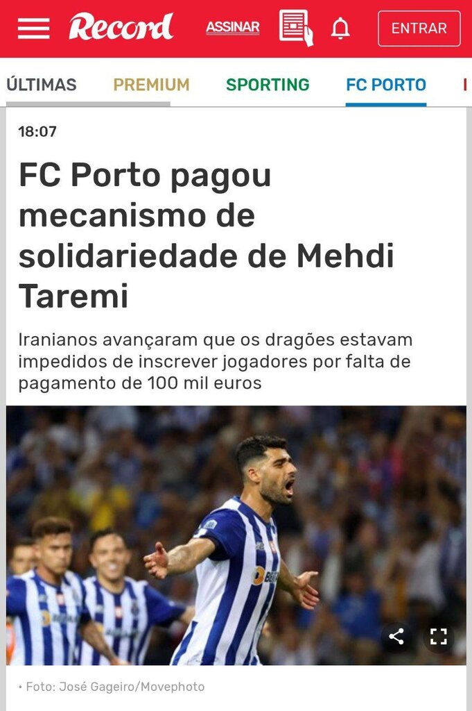 عکس | جنجال باشگاه ایرانی بابت انتقال مهدی طارمی | پورتو محروم شد؟