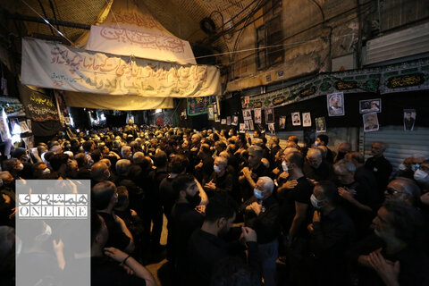 عزاداری روز عاشورا - چهارپایه خوانی بازار تهران