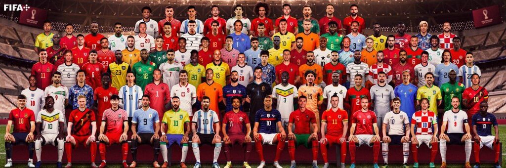 عکس| معرفی ۱۰۰ستاره حاضر در جام جهانی ۲۰۲۲ | حضور ۳ملی‌پوش ایران در میان برترین‌ها