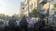 جمع‌آوری بساط‌گستران مزاحم از خیابان شهید مدنی