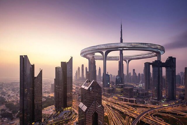 سازه غول‌پیکر دور برج خلیفه دوبی