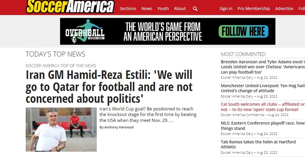 عکس | ذرهبین آمریکاییها روی جمله یک پرسپولیسی | بازتاب جذابترین بازی جام جهانی