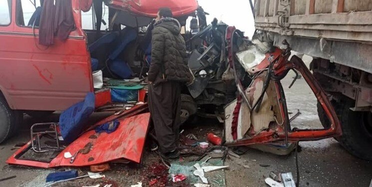 تصادف تریلی و کامیون در شوشتر - خوزستان