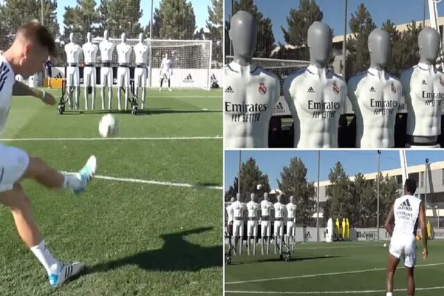 عکس | فناوری باورنکردنی در فوتبال | ربات‌های خبرساز در تمرین کهکشانی‌ها