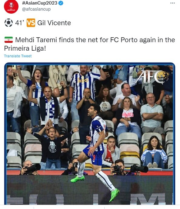 عکس | بازگشت درخشان مهدی طارمی روی صفحه رسمی AFC | واکنش به مصدومیت ستاره ایرانی پورتو