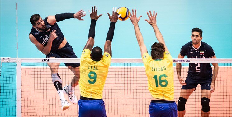 بازی تیم ملی والیبال ایران در برابر برزیل