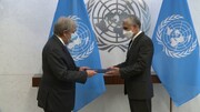 تصاویر دیدار سفیر جدید ایران در سازمان ملل با گوترش