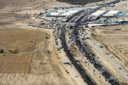 تصاویر هوایی از نقطه صفر مرزی مهران و موج بازگشت زائران