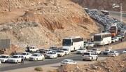 ترافیک سنگین در پایانه مرزی مهران | وضعیت ترافیک در مرزهای منتهی به شلمچه و چذابه