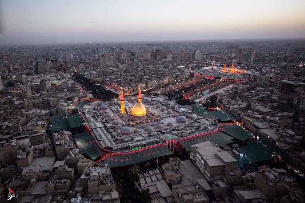 تصاویر هوایی از کربلا ؛ حضور میلیونی زائران در آستانه اربعین