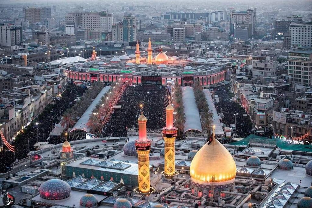 تصاویر هوایی از کربلا ؛ حضور میلیونی زائران در آستانه اربعین