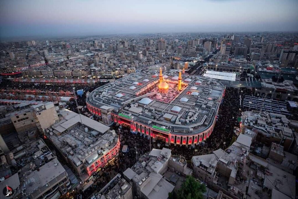 تصاویر هوایی از کربلا ؛ حضور میلیونی زائران در آستانه اربعین