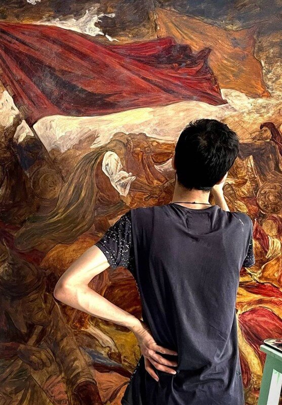 مخاطب اصلی آثارم کسانی هستند که پایشان به مجلس روضه باز نشده | عکس تابلوی زیبای مسیح عاشورا