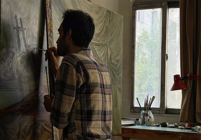 مخاطب اصلی آثارم کسانی هستند که پایشان به مجلس روضه باز نشده | عکس تابلوی زیبای مسیح عاشورا