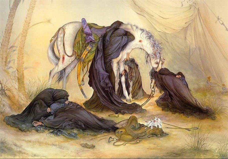 مخاطب اصلی آثارم کسانی هستند که پایشان به مجلس روضه باز نشده | عکس تابلوی زیبای مسیح عاشورا