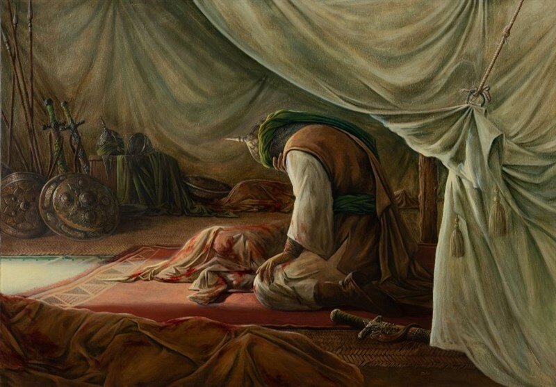 مخاطب اصلی آثارم کسانی هستند که پایشان به مجلس روضه باز نشده | عکس تابلوی زیبای مسیح عاشورا