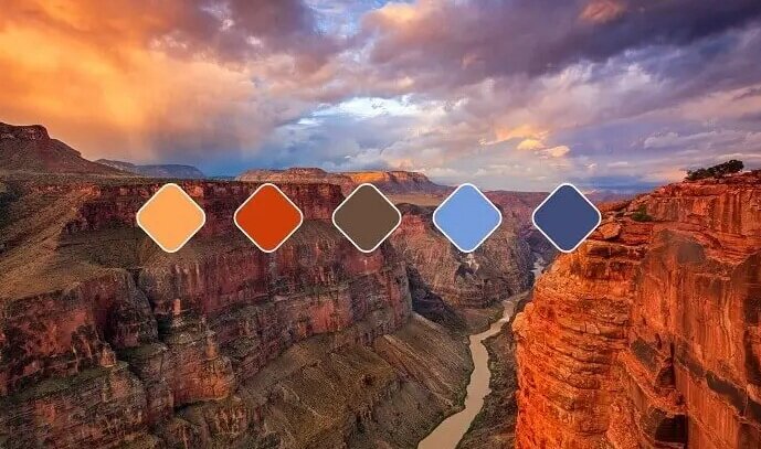 پالت رنگی طبیعی - ترکیب رنگ