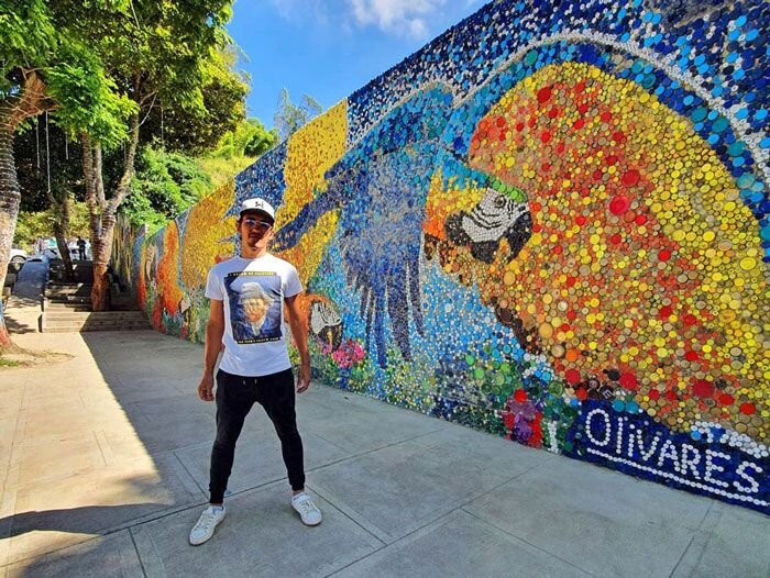 تصاویر | نقاشی با ابزاری عجیب روی دیوار یک شهر | دیوار ۲۷۰ متری رنگی‌رنگی را ببینید