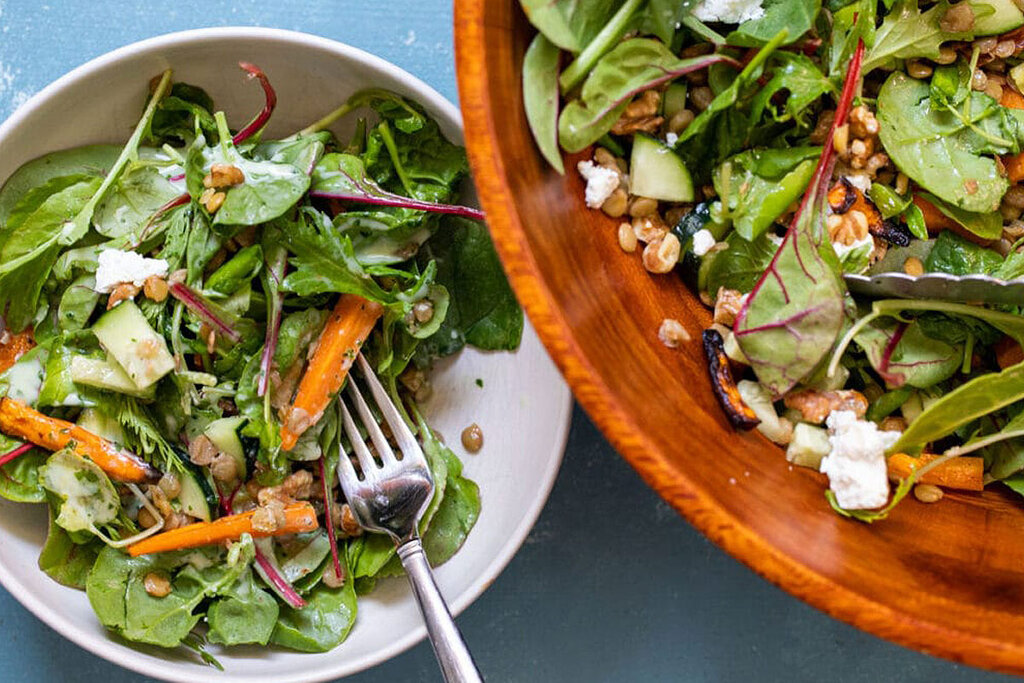 spinach and carrot salad - سالاد اسفناج و هویج - آشپزی