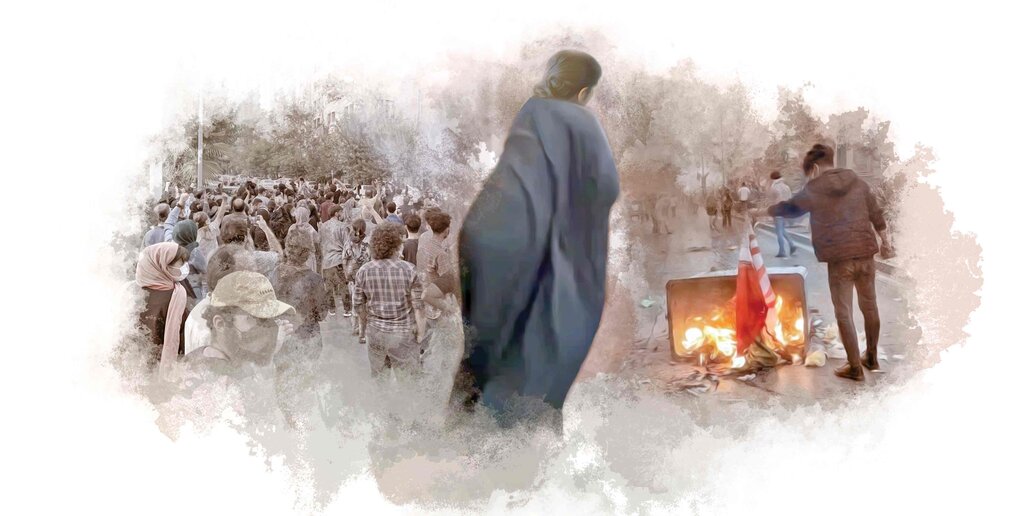 تجمعات - مهسا امینی - آتش زدن - کشیدن چادر