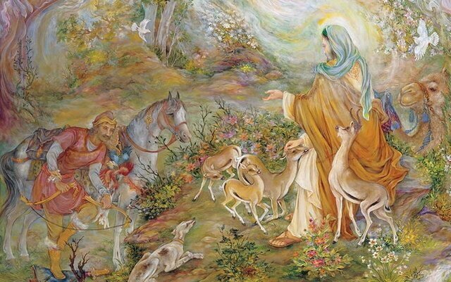 ۲ نقاشی «ضامن آهو» از فرشچیان چه تفاوت‌هایی دارند؟