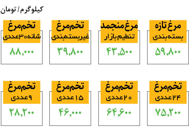 آخرین قیمت مرغ و تخممرغ در میادین  | هر کیلو مرغ تازه کیلویی چند؟