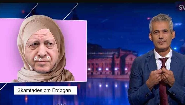 تمسخر اردوغان در یک برنامه تلویزیونی سوئد