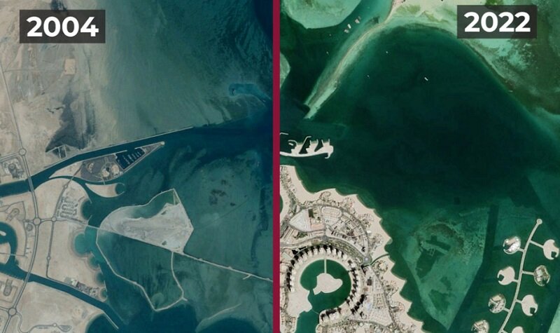 تصاویر جذاب جزیره مروارید قطر ؛ شکوه توانایی بشر در خلیج فارس | دیدنی‌ترین جاذبه دوحه برای مسافران جام جهانی ۲۰۲۲