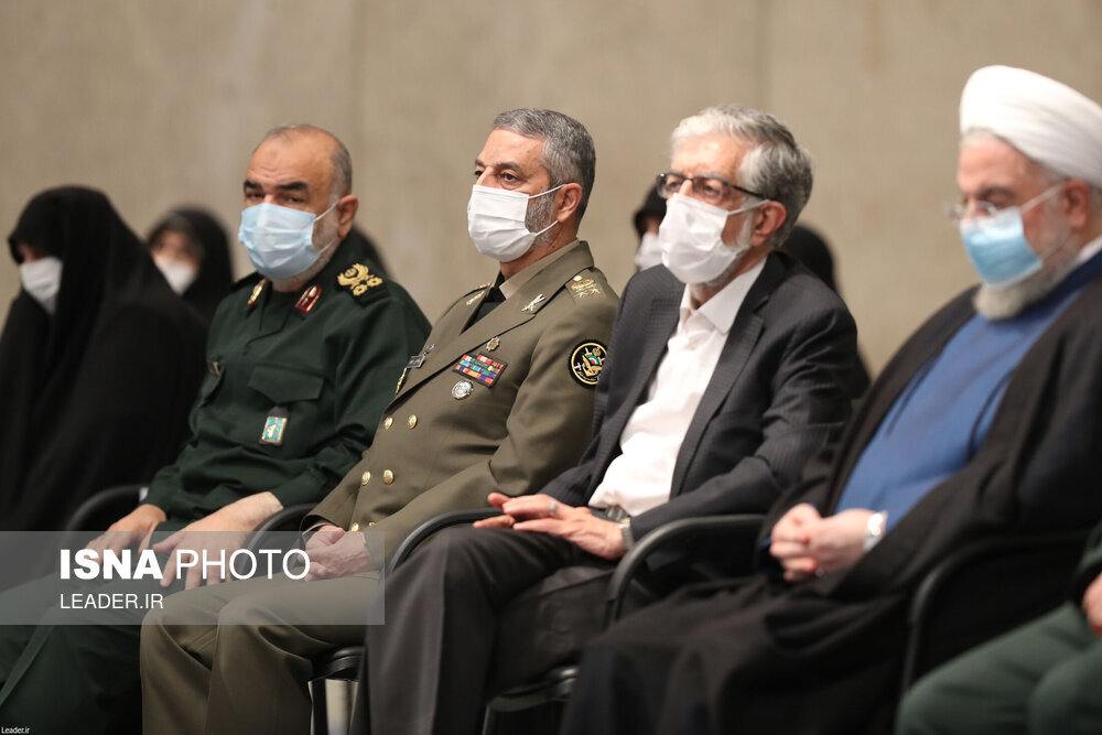تصاویر حضور روحانی، جهانگیری، لاریجانی و ناطق نوری در دیدار با رهبر انقلاب